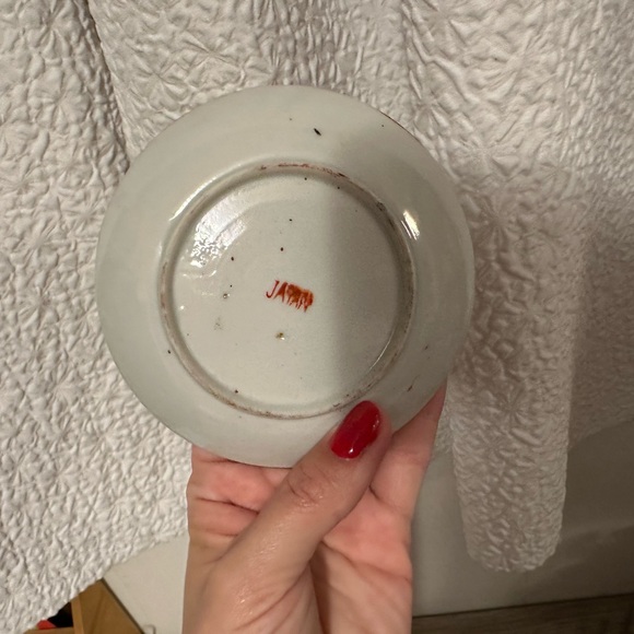 Vintage decorative geisha plate chinoiserie trinket dishes set of 2 - Picture 5 of 6